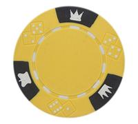 Brybelly Crown & Dice Poker Chip Heavyweight 14-Gram Clay Composite â€“ Pack of 50 (Yellow)