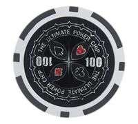 Brybelly Holo Inlay Poker Chips Heavyweight 14-gram Clay Composite - Pack of 50 ($100 Black)