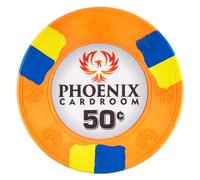 Brybelly Phoenix Real Clay 10-gram Poker Chips (50-Pack, $0.50) - Ultra Premium Casino Style Poker Chips