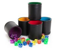 Brybelly Professional Dice Cups Game Night Pack, Assorted Colors 5-pk