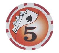 Brybelly Yin Yang Poker Chip Heavyweight 14-gram Clay Composite - Pack of 50 ($5 Red)