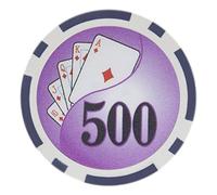 Brybelly Yin Yang Poker Chip Heavyweight 14-gram Clay Composite - Pack of 50 ($500 Purple)