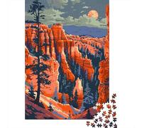 Bryce Canyon Utah Art Jigsaw Puzzle 1000 Pieces, Lakeside Architecture Scene, Interlocking Paper Pieces, Weekend Hobby for Adults, Family Night Game, 52x38cm/1000pcs