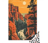 Bryce Canyon Utah USA Jigsaw Puzzle 1000 Pieces, Lakeside Architecture Scene, Interlocking Paper Pieces, Weekend Hobby for Adults, Family Night Game, 52x38cm/1000pcs