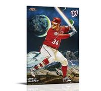 Bryce Harper Anti Splash Art Posters Living Room And Bedroom Hanging Paintings Suitable for Multiple Scenarios No Need for Punching Easy to Install Suitable for Gifts And Personal UseFrame-style12x18i
