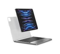 Brydge 11 MAX+ Wireless Keyboard Case with Multi-Touch Trackpad for iPad Pro 11-inch (1st, 2nd & 3rd Gen) and iPad Air (4th Gen), Integrated Magnetic SnapFit Case Silver Keyboard White Case