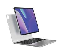 Brydge 12.9 MAX+ Wireless Keyboard Case with Multi-Touch Trackpad for iPad Pro 12.9-inch (3rd, 4th & 5th Gen), Integrated Magnetic SnapFit Case | Silver Keyboard with White Case