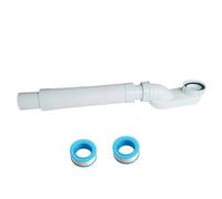 BRYHZKCM Bathtub Shower Drain Pipe, Low Profile 1 1/2 P Trap Kit, Flexible Freestanding Tub Drain, White, ABS Plastic, 19.6" - 44.4" (490mm - 1110mm), 1.5" ID/OD, 1 Package