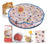 Brylex Interactive Cat Toys, Motion-Activated Rolling Ball with Play Mat, Automatic Hide-and-Seek Game, Fast & Slow Modes, USB Rechargeable Cat Enrichment Toy, 28" Play Mat, Peach Color