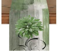 Brylleii Modern Sage Green Table Runner 13 x 72 Inches Washable Linen Table Centerpieces Rustic Decoration for Indoor and Outdoor Dining Room, Home, Kitchen, Christmas Party, Vintage Bohemian