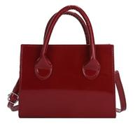 Brymthy Patent Leather Handbag Shinny Clutch Purse Mini Shoulder Bag Evening Purse for Women, Wine Red, M