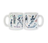 Bryn Parry 10 Oz Ceramic Mug Cricket Themed Featuring Cartoons and Cricketing Terms