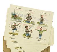 Bryn Parry Fishing Notecards with envelopes. The Fishing Day
