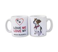 Bryn Parry Jack Russell Terrier Mug 10oz Ceramic Dog Cartoon Cup - British Made, Dishwasher & Microwave Safe Fun Gift for JRT Lovers, Dog Owners & Countryside Humour Fans