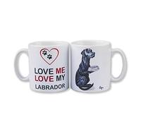 Bryn Parry Large Ceramic Mug - Black Labrador Cartoon Dishwasher & Microwave Safe