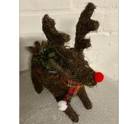 Bryncir Garden Centre Festive Rattan Animal planters with plant (1, Little Reindeer)