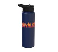 Brynlee On Fire Name Word Art - Cute Personalized Flame Stainless Steel Insulated Water Bottle