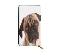 Bryptxztxt Cry Pug Women's Long Wallet - Large Capacity Pu Leather Purse with Card Holder Case Credit Coin Wallets & Zipper, Clutch Purses for Ladies & Girls
