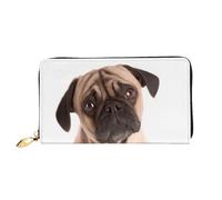 Bryptxztxt Cry Pug Women's Long Wallet - Large Capacity Pu Leather Purse with Card Holder Case Credit Coin Wallets & Zipper, Clutch Purses for Ladies & Girls