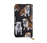 Bryptxztxt English Bulldogs Women's Long Wallet - Large Capacity Pu Leather Purse with Card Holder Case Credit Coin Wallets & Zipper, Clutch Purses for Ladies & Girls