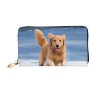 Bryptxztxt Golden Retriever Dogs Puppies Pets Women's Long Wallet - Large Capacity Pu Leather Purse with Card Holder Case Credit Coin Wallets & Zipper, Clutch Purses for Ladies & Girls