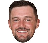 Bryson Dechambeau (Smile) Celebrity Mask, Flat Card Face, Fancy Dress Mask