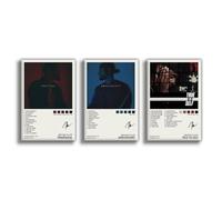 Bryson Poster Tiller (Set of 3) Trapsoul Anniversary True to Self Music Album Cover Signed Limited Edition Canvas Poster Wall Art Decor for Living Room Bedroom Decoration Unframe:08x12inch(20x30cm)