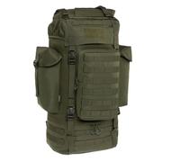 BRYTZKY Tactical Fortex Military Rucksack 65L Olive - Heavy Duty Tactical Hiking Army Backpack for Men, Oxford 600D, MOLLE/PALS, 3 Sections, Adjustable Hip Belt, Snow Collar, Rain Cover, 67×40×25 cm