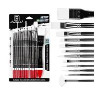 BRYXXA 12Pcs Different Sizes Art Paint Brushes Set, Professional Paint Brushes for Acrylic, Watercolour, Oil, Gouache, Body Face Painting