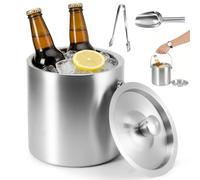 Bryzal Ice Bucket, 2L Double Walled Insulated Small Ice Bucket