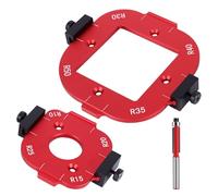 Bryzal Router Template and Jig for Woodworking, Radius Jig Router Templates, Aluminum Alloy Corner Radius Guide Set with Router Bit for Woodworking R10 R15 R20 R25 R30 R35 R40 R50