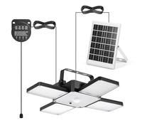 Bryzal Solar Shed Light, IP65 Outdoor Solar Pendant Light with Pull Cord Switch, 4-Panel 270° Adjustable Motion Sensor Lamp for Garage Porch Barn
