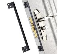 Bryzaxu Door Latch Guard Home Security Door Lock Plate, Outswing Door Security Protector to Prevent Unauthorized Entry, Extra Security Door Locks Door Blocker, Steel Latch Guard Plate Cover (11")