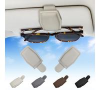 Bryze 2 Pack Magnetic Sunglasses Holder for Car Visor - Secure Clip with Universal Fit for Most Glasses, Non-Slip Design & Compact Storage Accessory (White)