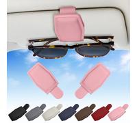Bryze 2 Pack Magnetic Sunglasses Holder for Car Visor - Secure Clip with Universal Fit for Most Glasses, Non-Slip Design & Compact Storage Accessory (Pink)