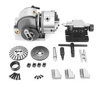 BS-0 Dividing Head Kit, CNC Mill Semi Universal Precision 3Jaw 5" Chuck Tailstock Dividing Plate Set,Professional Milling Machine Rotary Accessories