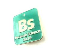 BS Because Science Element Periodic Table Science Chemistry Elements STEM Metal Enamel Green Pin Badge