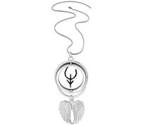 bs inscriptions chinese zodiac cow Pendant Angel Wings Rotating Necklace Jewelry