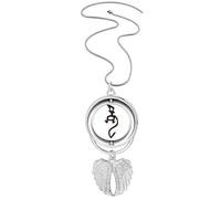 bs inscriptions chinese zodiac dragon Pendant Angel Wings Rotating Necklace Jewelry