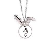 bs inscriptions chinese zodiac dragon Rabbit Necklace Pendant Bunny Animal Jewelry Gift