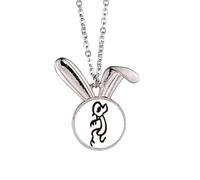 bs inscriptions chinese zodiac monkey Rabbit Necklace Pendant Bunny Animal Jewelry Gift