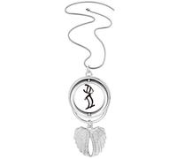 bs inscriptions chinese zodiac rabbits Pendant Angel Wings Rotating Necklace Jewelry