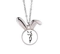 bs inscriptions chinese zodiac rat Rabbit Necklace Pendant Bunny Animal Jewelry Gift
