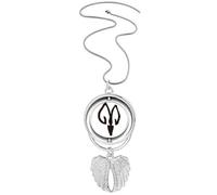 bs inscriptions chinese zodiac sheep Pendant Angel Wings Rotating Necklace Jewelry