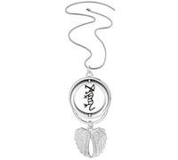 bs inscriptions chinese zodiac tiger Pendant Angel Wings Rotating Necklace Jewelry