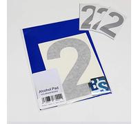 BS® Large Waterproof Non-fading Self Adhesive Vinyl Numbers | 2 (TWO) | 150mm | Pack of 4 | SILVER | Wheelie Bin Numbers