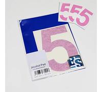 BS® Large Waterproof Non-fading Self Adhesive Vinyl Numbers | 5 (FIVE) | 150mm | Pack of 4 | BABY PINK | Wheelie Bin Numbers