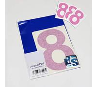 BS® Large Waterproof Non-fading Self Adhesive Vinyl Numbers | 8 (EIGHT) | 150mm | Pack of 4 | BABY PINK | Wheelie Bin Numbers