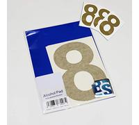 BS® Large Waterproof Non-fading Self Adhesive Vinyl Numbers | 8 (EIGHT) | 150mm | Pack of 4 | GOLD | Wheelie Bin Numbers
