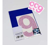 BS® Large Waterproof Non-fading Self Adhesive Vinyl Numbers | 9 (NINE) | 150mm | Pack of 4 | BABY PINK | Wheelie Bin Numbers